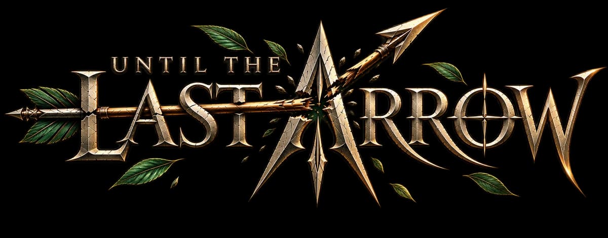 Until the Last Arrow: the game logo, crossed arrows behind the title